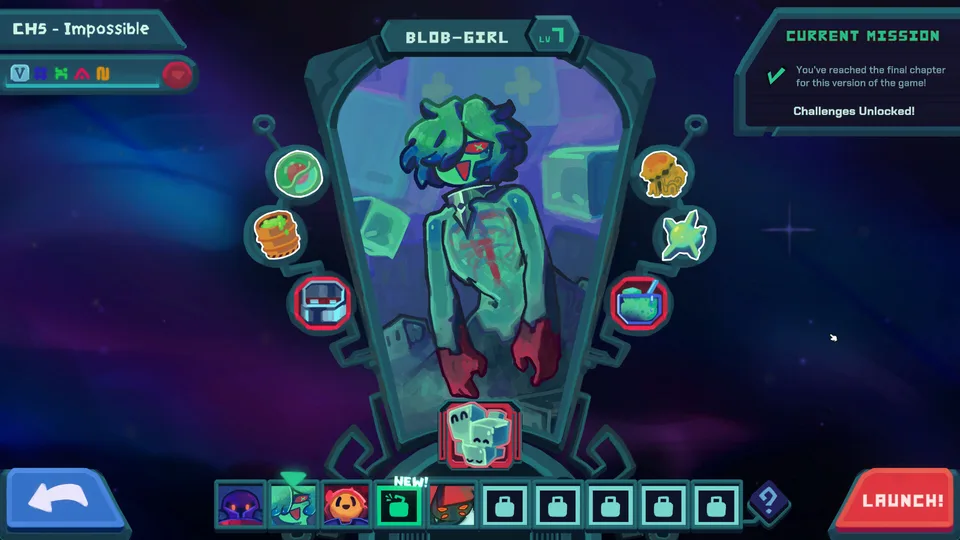Dicevaders commander selection before an Impossible chapter run with challenges unlocked